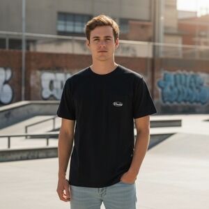 Vissla Shred Services Organic Cotton Pocket Tee Men XL Black NWT‎